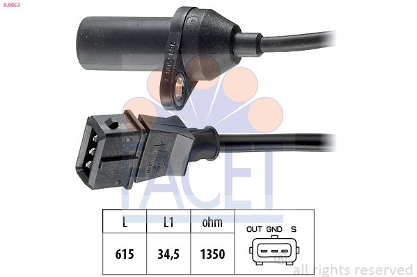 Sensor, crankshaft pulse - 9.0053 FACET