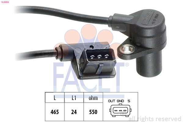 Sensor, crankshaft pulse - 9.0056 FACET