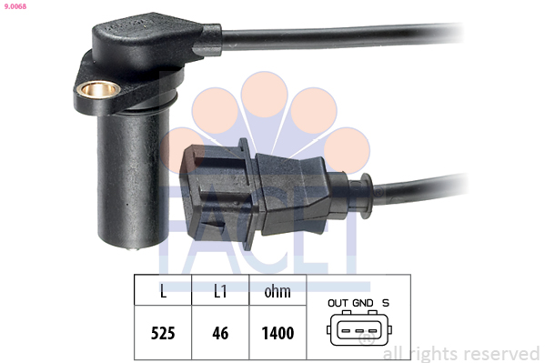 Sensor, crankshaft pulse - 9.0068 FACET