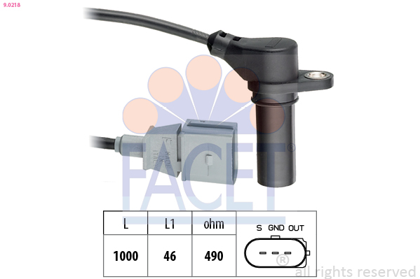 Sensor, crankshaft pulse - 9.0218 FACET