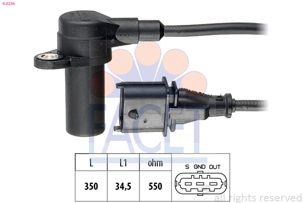 Sensor, crankshaft pulse - 9.0236 FACET