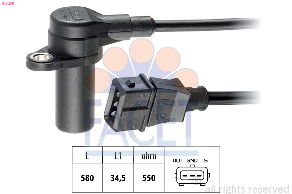 Sensor, crankshaft pulse - 9.0238 FACET