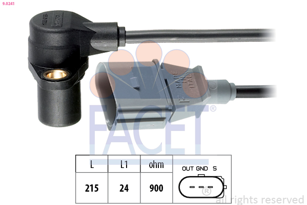 Sensor, crankshaft pulse - 9.0241 FACET
