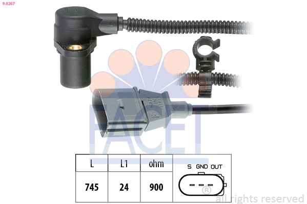 Sensor, crankshaft pulse - 9.0267 FACET
