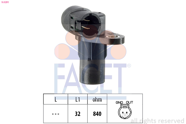 Sensor, crankshaft pulse - 9.0291 FACET
