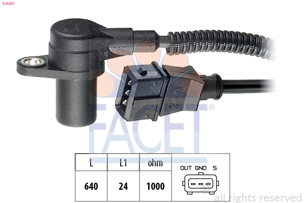 Sensor, crankshaft pulse - 9.0301 FACET