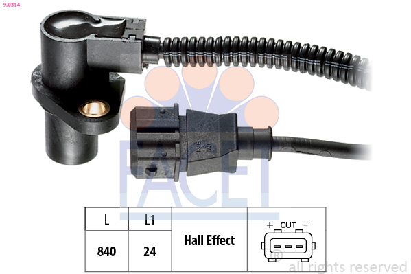 Sensor, crankshaft pulse - 9.0314 FACET