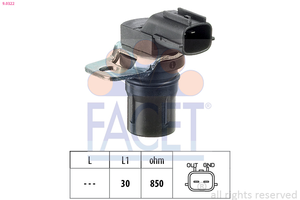 Drehzahlsensor, Automatikgetriebe - 9.0322 FACET