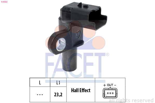 Sensor, camshaft position - 9.0332 FACET