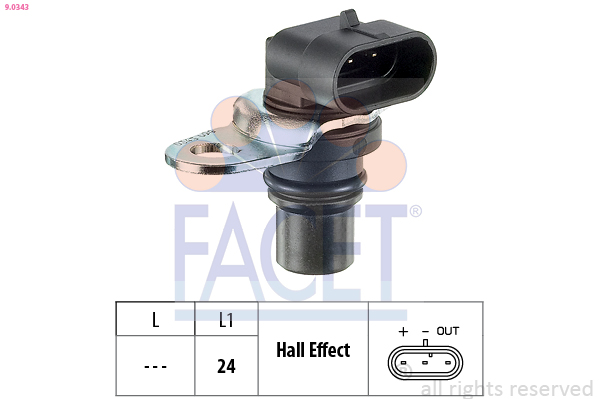 Sensor, camshaft position - 9.0343 FACET