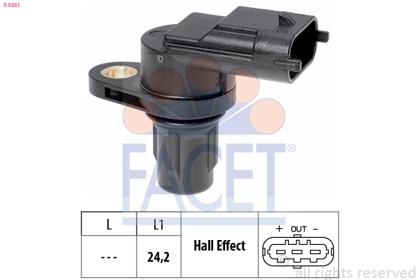 Sensor, crankshaft pulse - 9.0361 FACET