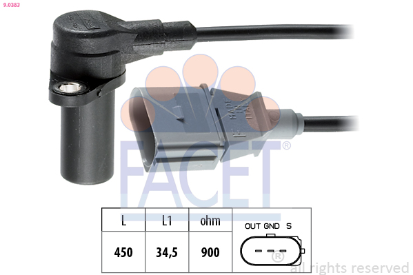 Sensor, crankshaft pulse - 9.0383 FACET