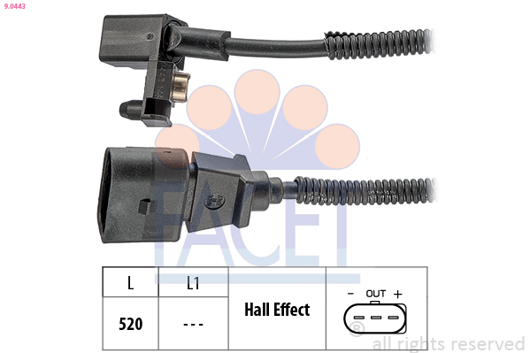 Sensor, crankshaft pulse - 9.0443 FACET
