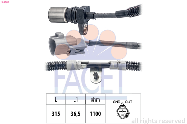 Sensor, crankshaft pulse - 9.0502 FACET