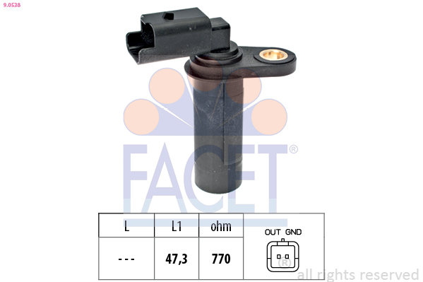 Sensor, crankshaft pulse - 9.0538 FACET
