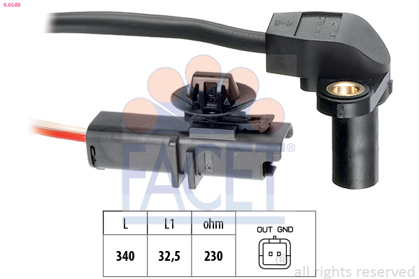 Sensor, crankshaft pulse - 9.0549 FACET