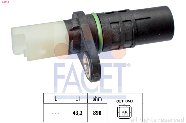 Sensor, crankshaft pulse - 9.0555 FACET
