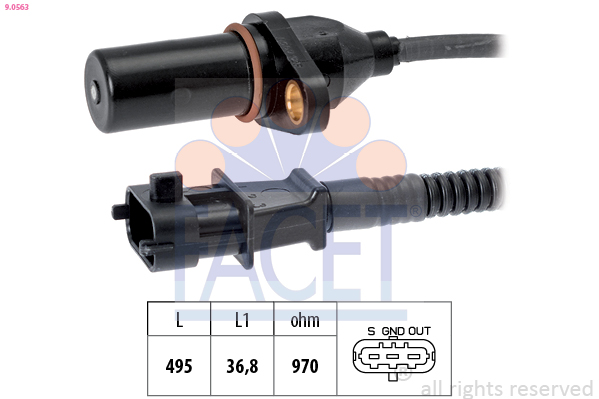 Sensor, crankshaft pulse - 9.0563 FACET