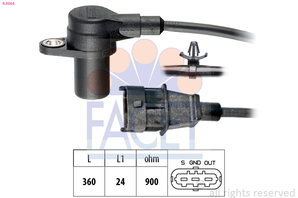 Sensor, crankshaft pulse - 9.0564 FACET