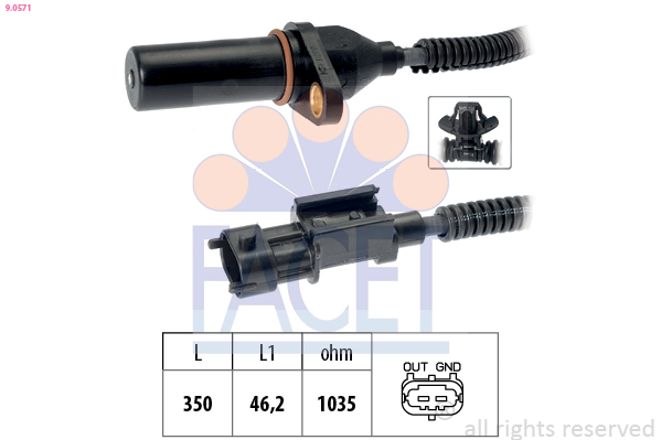 Sensor, crankshaft pulse - 9.0571 FACET
