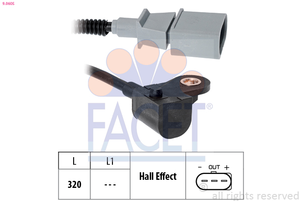 Sensor, camshaft position - 9.0605 FACET