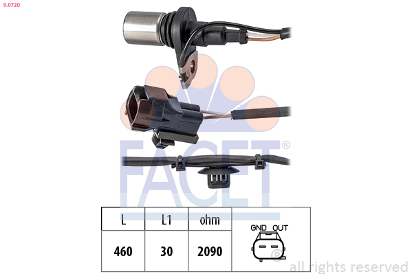 Sensor, crankshaft pulse - 9.0720 FACET