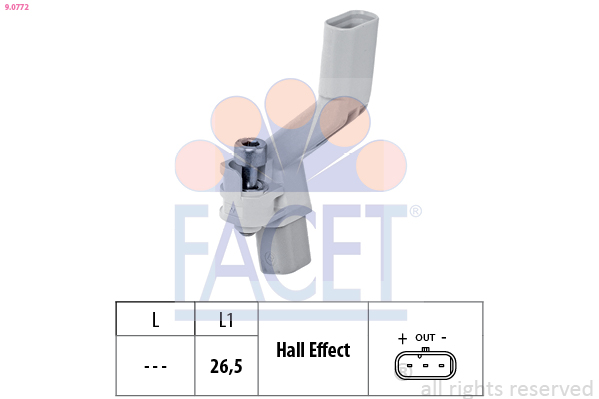 Sensor, crankshaft pulse - 9.0772 FACET