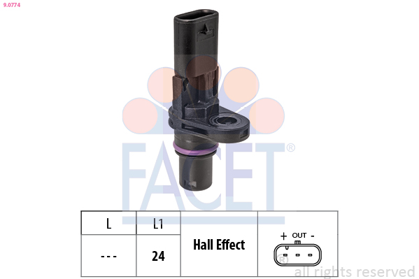 Sensore, N° giri - 9.0774 FACET
