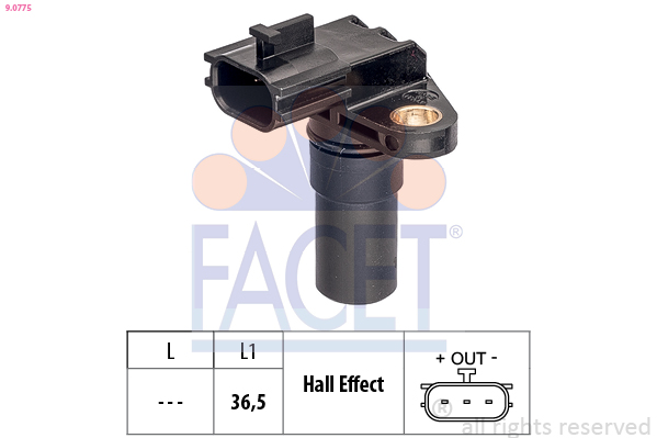 Sensore, N° giri - 9.0775 FACET