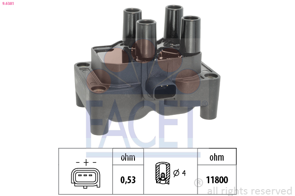 Ignition Coil - 9.6381 FACET