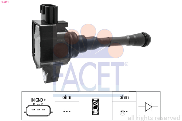 Ignition Coil - 9.6451 FACET