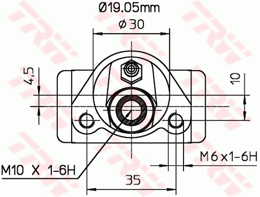 Колесный тормозной цилиндр - BWD110 TRW