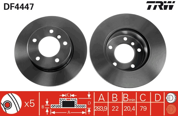 Brake Disc - DF4447 TRW
