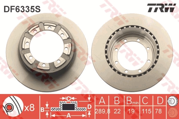 Brake Disc - DF6335S TRW