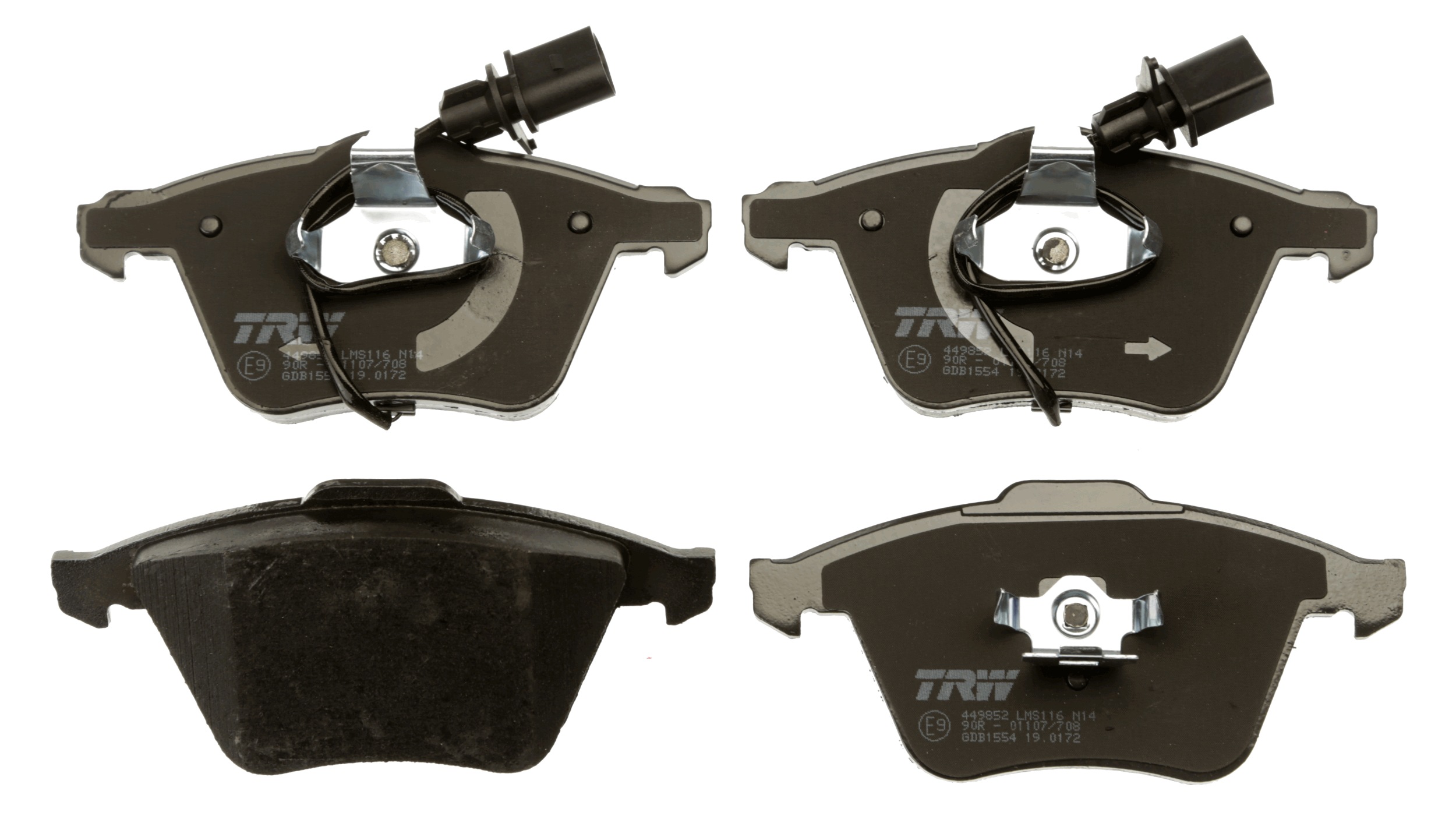 Kit pastiglie freno, Freno a disco - GDB1554 TRW