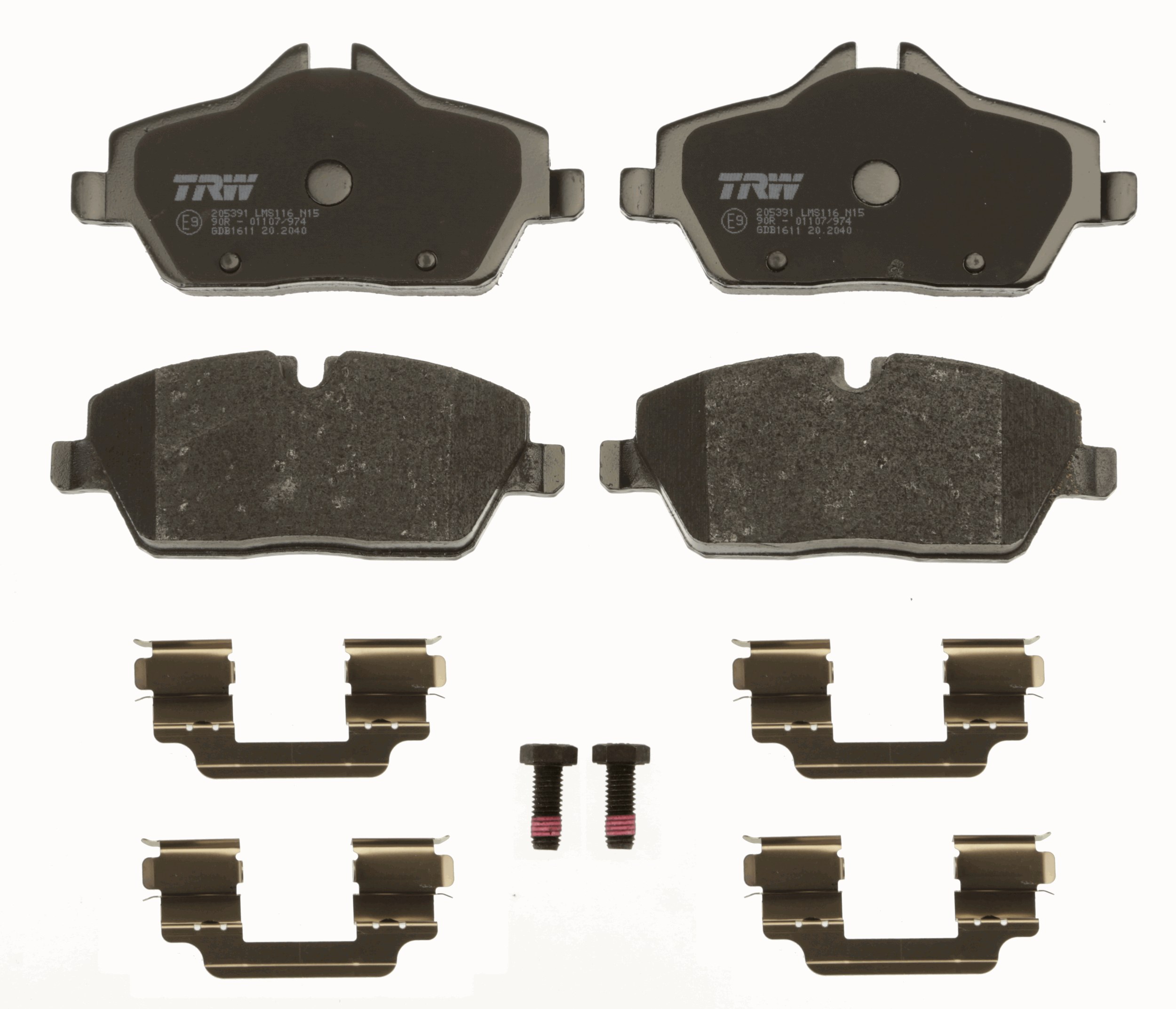 Kit pastiglie freno, Freno a disco - GDB1611 TRW
