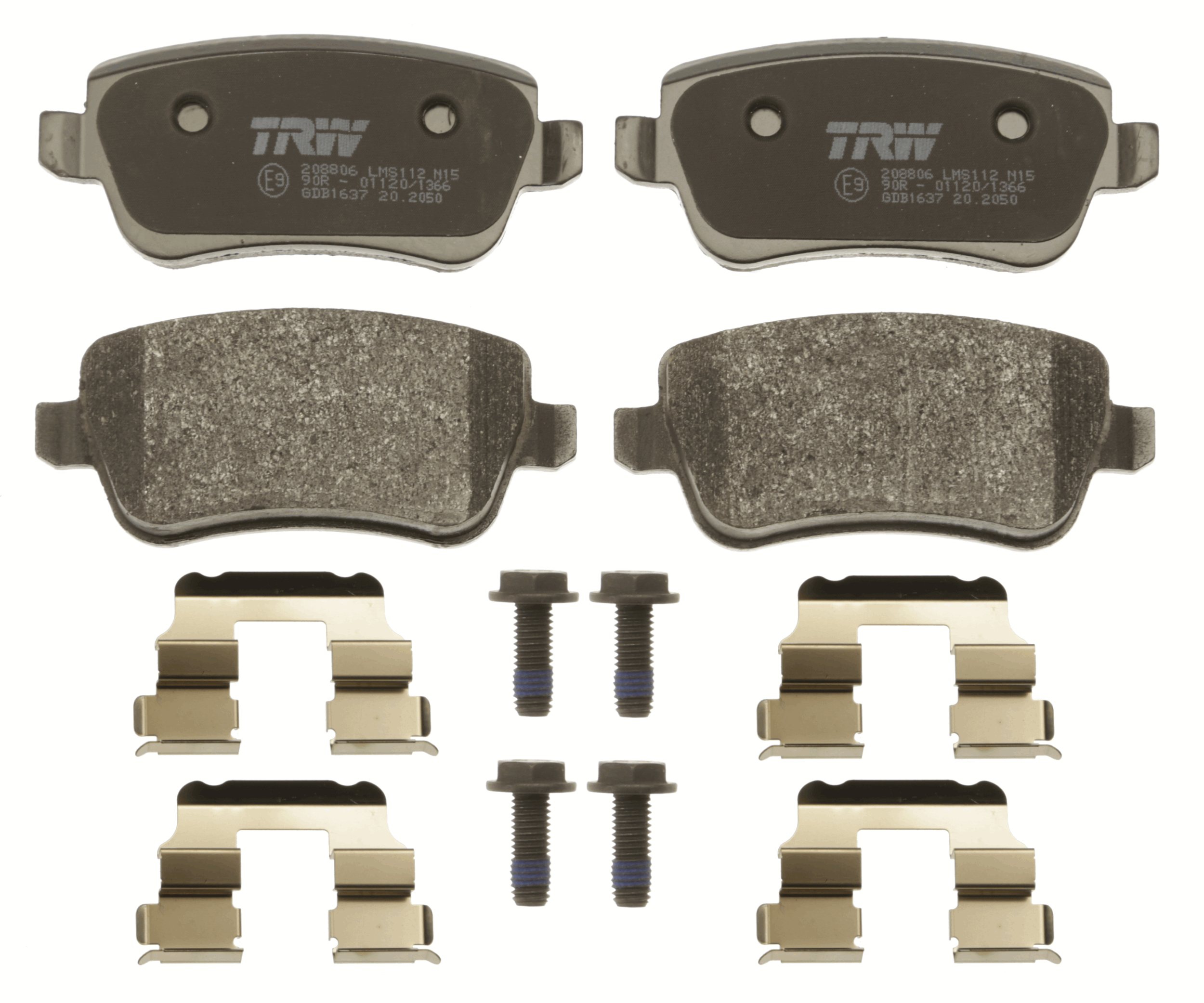 Kit pastiglie freno, Freno a disco - GDB1637 TRW