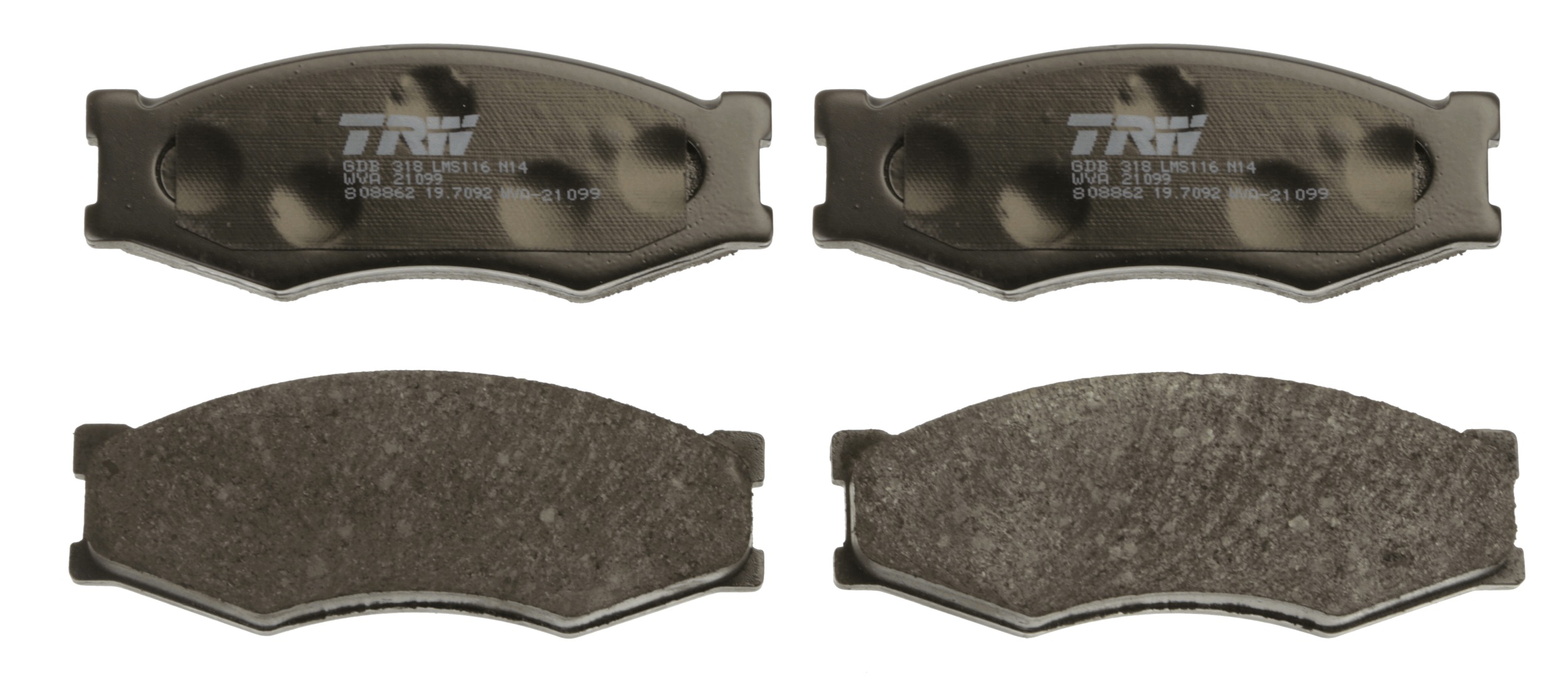Brake Pad Set, disc brake - GDB318 TRW