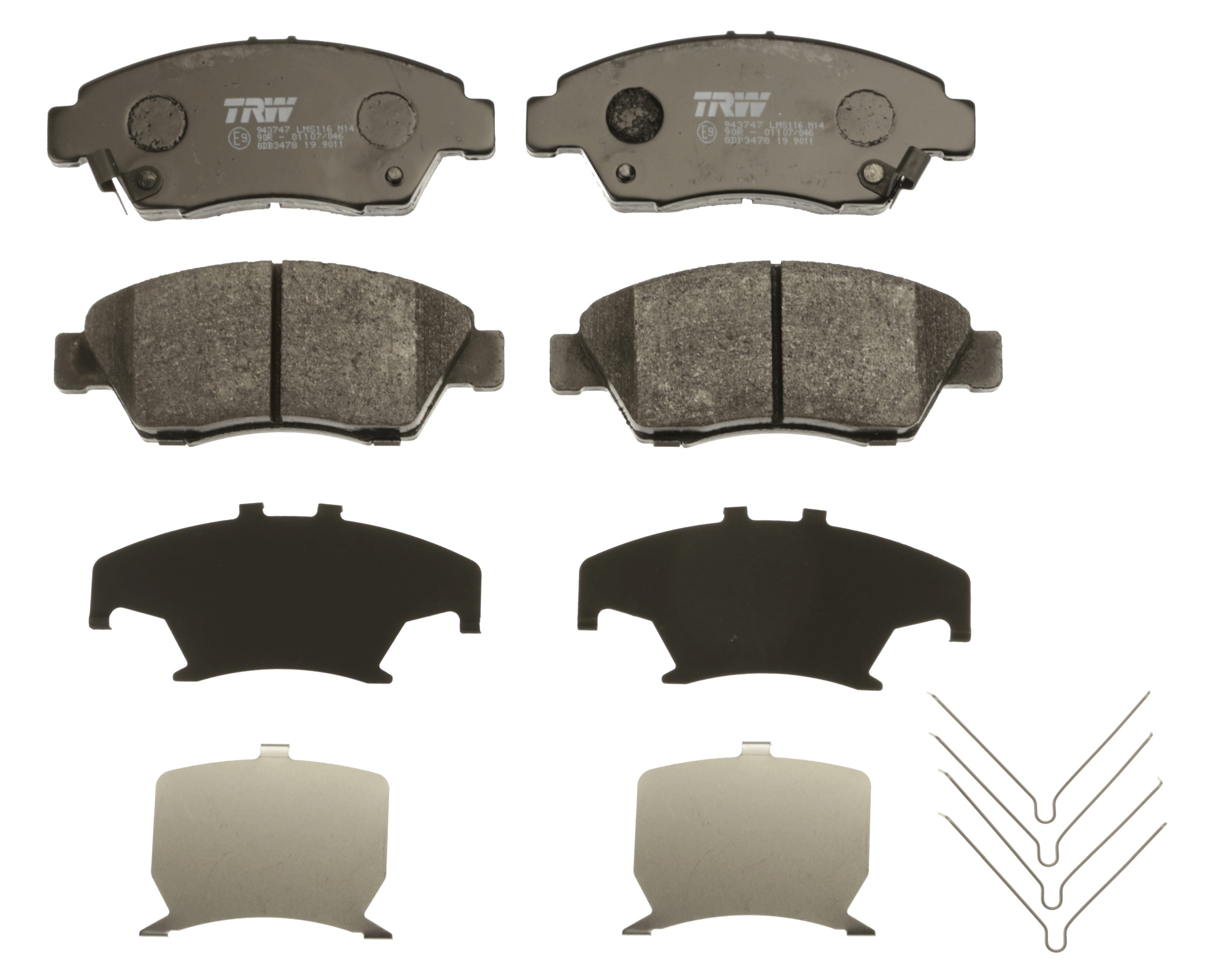 Brake Pad Set, disc brake - GDB3478 TRW