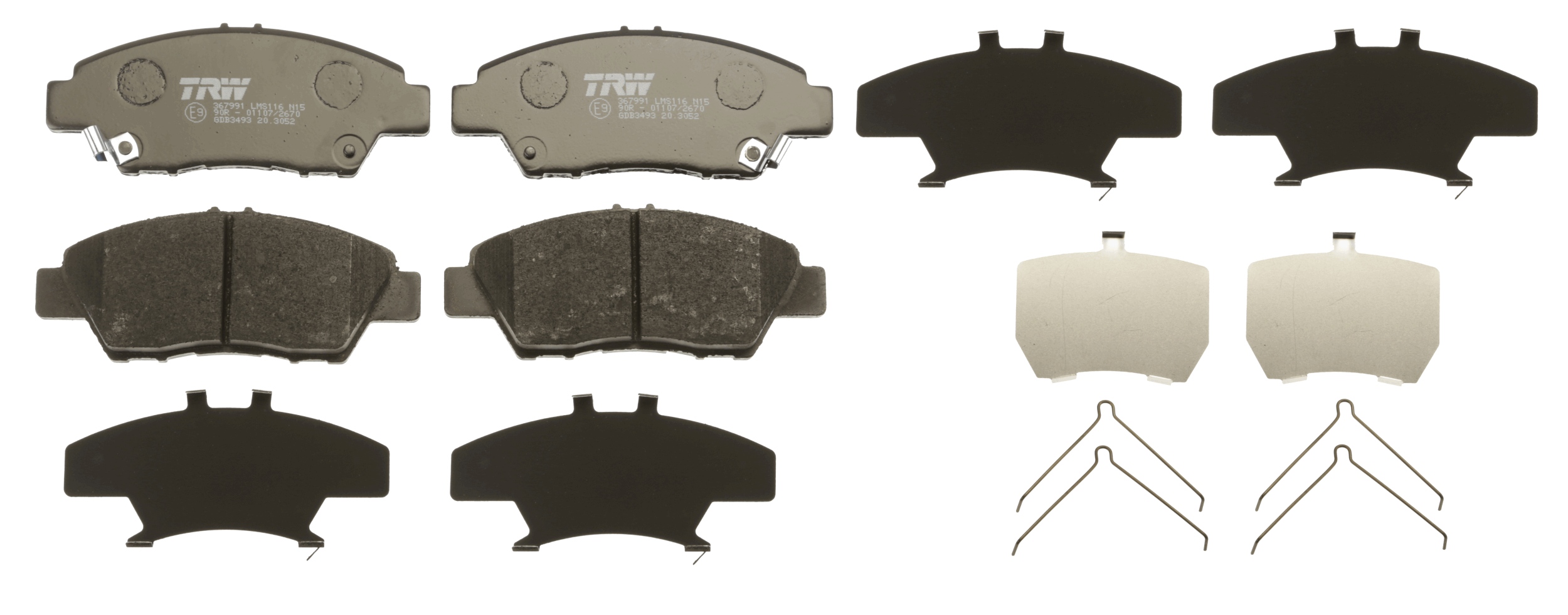 Kit pastiglie freno, Freno a disco - GDB3493 TRW