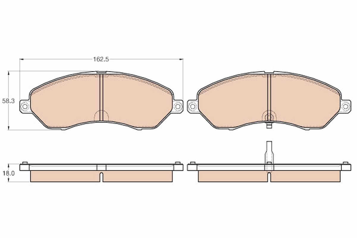 Brake Pad Set, disc brake - GDB3564 TRW