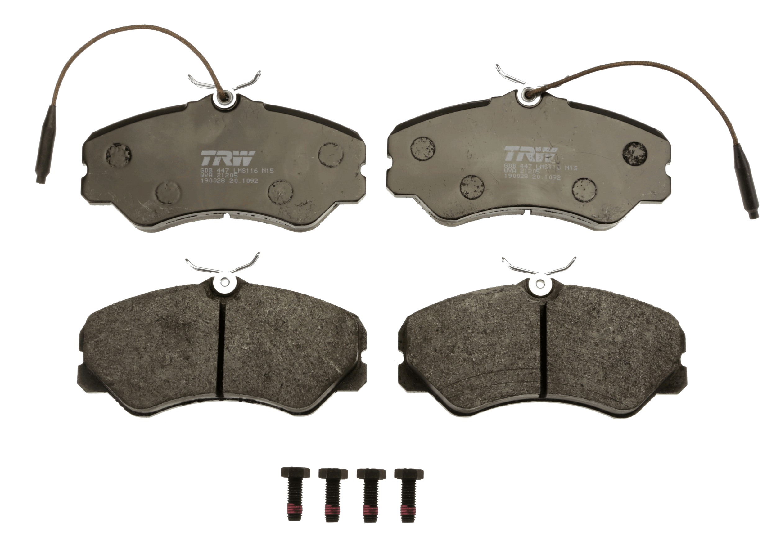 Kit pastiglie freno, Freno a disco - GDB447 TRW