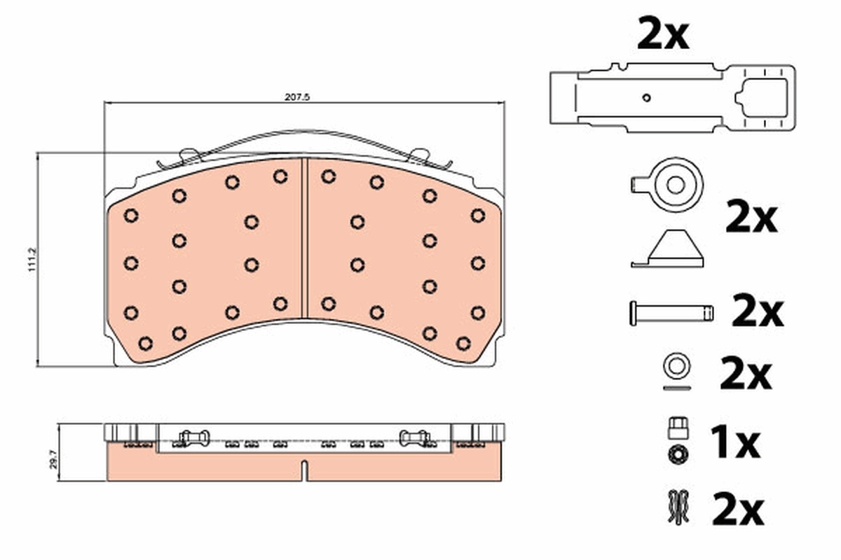 Brake Pad Set, disc brake - GDB5117 TRW