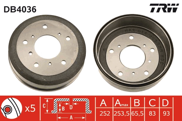 Tamburo freno - DB4036 TRW