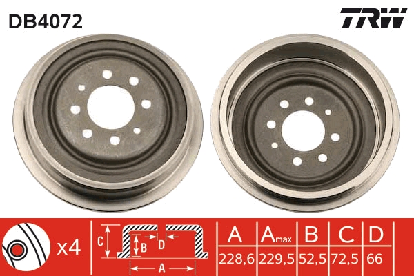 Brake Drum - DB4072 TRW