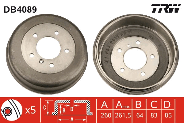 Brake Drum - DB4089 TRW