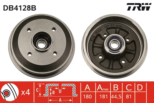 Tamburo freno - DB4128B TRW