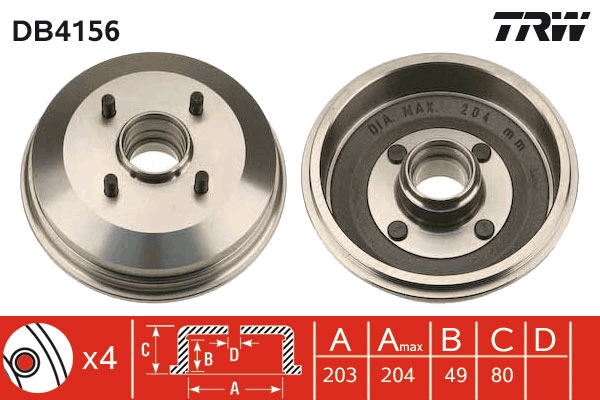 Tamburo freno - DB4156 TRW