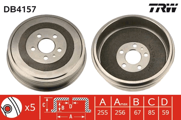 Tamburo freno - DB4157 TRW