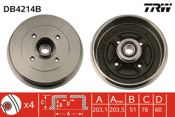 Brake Drum - DB4214B TRW